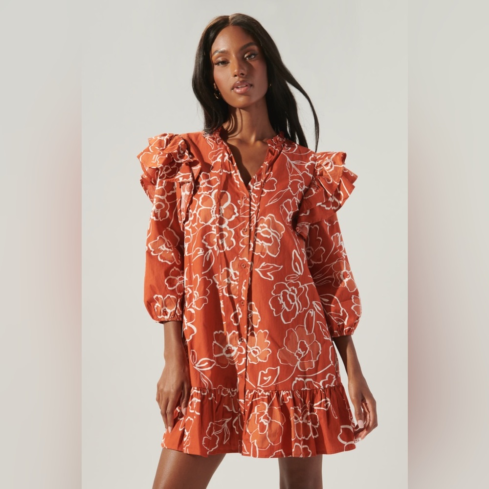 Sugar lips dress size small orange 🍊liberty floral dress